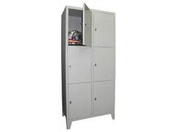 lockerkast,HxBxD 1850x800x500mm,2x3vakken,RAL7035,front RAL7016