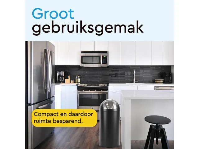 Afvalbak BRASQ Push Bin PB230+ 30 liter zwart