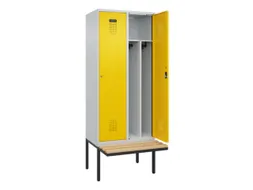 locker met bank,voor scheiding van kleding,HxBxD 2120x800x815mm,2vak