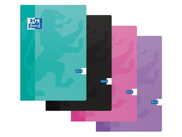 Schrift Oxford school A4 72blz ruit 10mm assorti