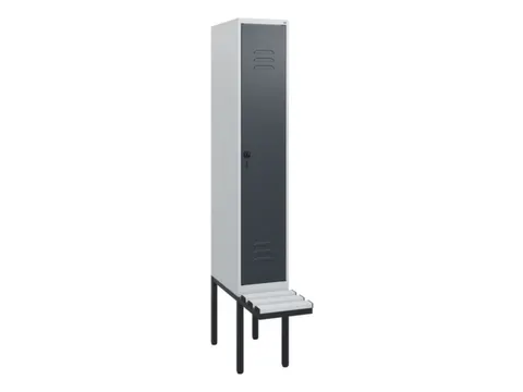 locker met bank,HxBxD 1950x300x815mm,1vak,vak B 300mm,draaigrendel