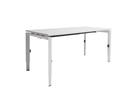 Bureau Linesto N4 hoogte instelbaar 120x80cm blad Krijtwit, poot Wit