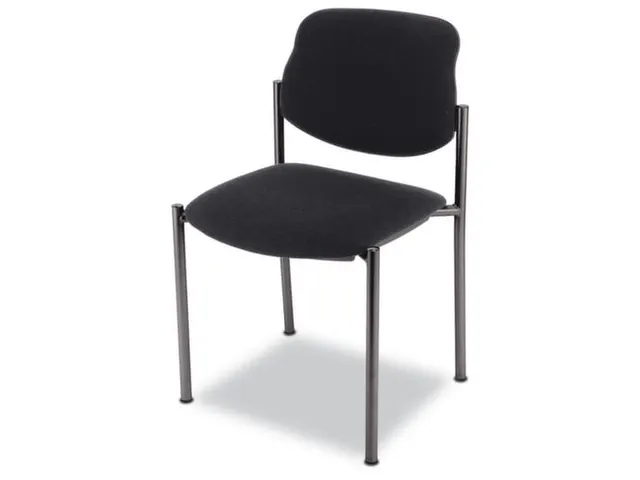 Bezoekersstoel,4Voeten Ronde Buis Zwart,Zitting Stof Zwart