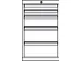 Ladenkast HxBxD 800x1023x600mm 5 Laden Ral7035