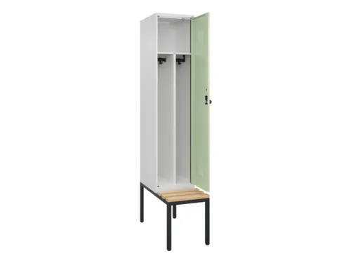 locker met bank,voor scheiding van kleding,HxBxD 2120x400x815mm,1vak