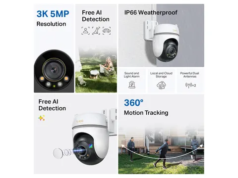 TP-Link Tapo TC43(EU) V2, Caméra de sécurité IP, Intérieure et ext