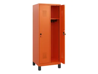 schoollocker,HxBxD 1630x600x500mm,2vak,vak B 300mm,draaigrendel,voeten - 1