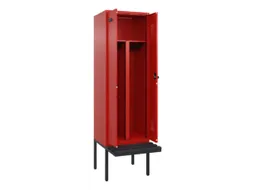 PBM-locker met bank,HxBxD 2120x600x815mm,2vak,vak B 300mm,draaigrendel