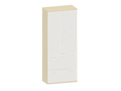 kantoorkast,HxBxD 1920x800x430mm,decor romp esdoorn,decor front wit