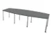 vergadertafel,HxBxD 740x2800x1200mm,vatvormig,MS-donkergrijs
