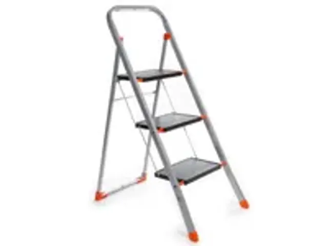 OUTLET Huishoudtrap met hoge beugel 3 treden antislip inklapbaar tot 1