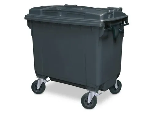 Vuilcontainers,660l,romp HDPE grijs,HxBxD 1165x1265x775mm,4zwenkwielen