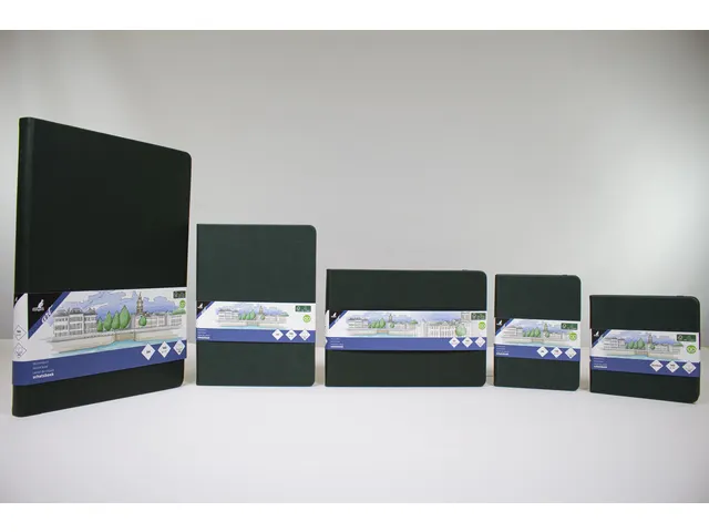 Schetsboek Kangaro A5 landscape forest green PU HC 80 vel 140gr roomwi