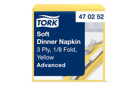 Tork 470252 Soft Dinnerservet 3-laags geel 39x39cm