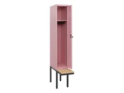 locker met bank,HxBxD 1950x300x815mm,1vak,vak B 300mm,draaigrendel