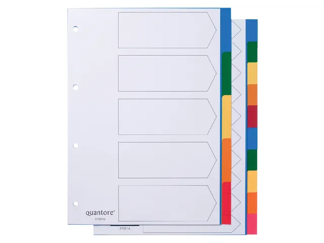 Tabbladen Quantore A4 4-Gaats 5-Delig Assorti Tabs Pp