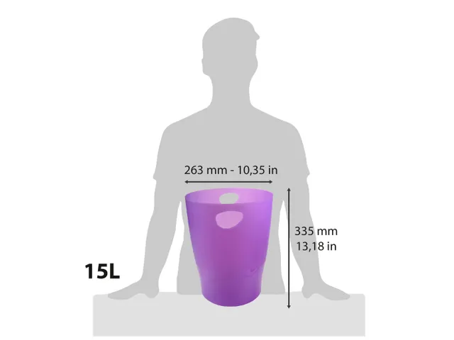 ECOBIN Papiermand 15 L violet transparant