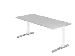 In hoogte verstelbaar bureau,HxBxD 680-850x1800x800mm,blad grijs