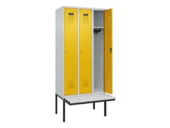 locker met bank,HxBxD 2120x900x815mm,3vak,vak B 300mm,cilinderslot