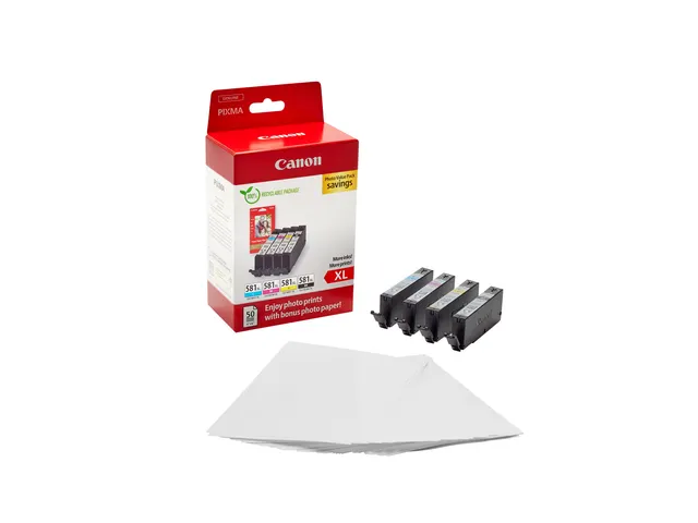 Canon CLI-581XL Value Pack Inkt + 50 Vel 10x15 Fotopapier