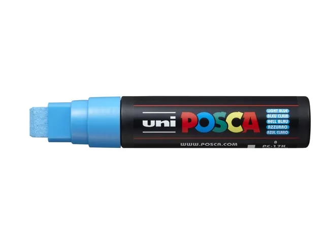 Verfstift Posca PC17K Extra Brede punt 15mm rechthoek lichtblauw