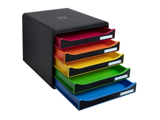 Module de classement Big Box Plus 5 tiroirs Black Office - Noir/arlequ