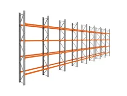 palletstelling,basis+7xaanbouw,HxBxD 4620x15500x750mm,vakl. 3000kg