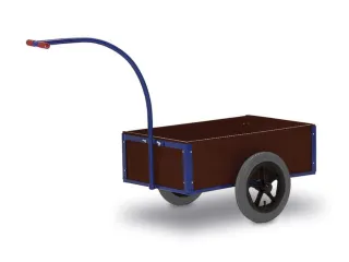 Handtrekwagen 150kg Houten Bak 2 Wielen 700x425mm Luchtbanden - 1