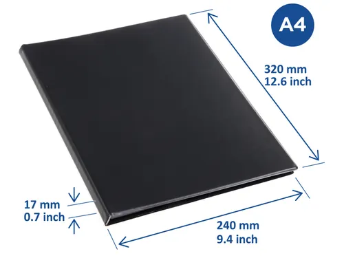 Showmap Rillstab A4 RI99439 30 Tassen Zwart met transparant insteekvak