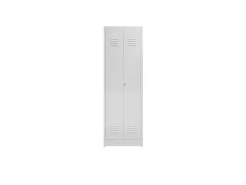 Lockerkast 1800x590x500mm 2 vakken, klinksluiting, RAL9003