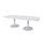 Linesto vergadertafel 240x120 deens ovaal krijtwit 25mm alu