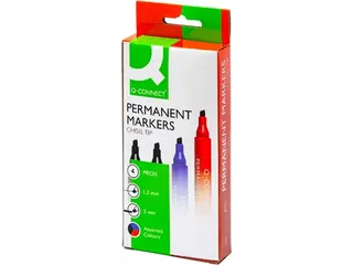 Permanente Marker Schuine Punt Assorti 4 Stuks - 2