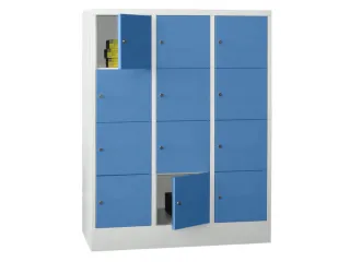 lockerkast,HxBxD 1518x1200x500mm,3x4vakken,RAL7035,front RAL5012 - 2