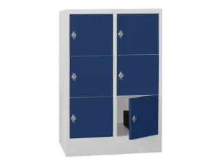 lockerkast,HxBxD 1187x800x500mm,2x3vakken,RAL7035,front RAL5010 - 2