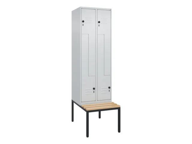 Z-garderobekast,HxBxD 2120x600x815mm,2vak,vak B 300mm,draaigrendel