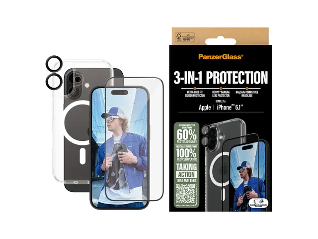 PanzerGlass 3-in-1 Protection Bundle iPhone 16, Apple, Apple - iPho