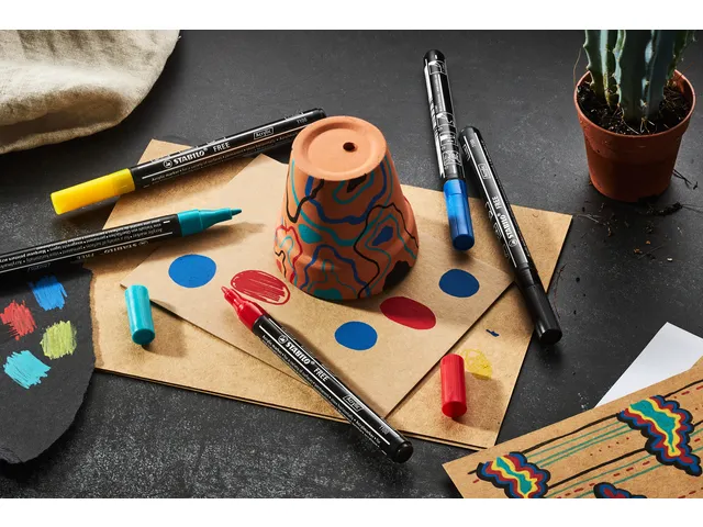 Acrylmarker STABILO Free Acrylic T100 zwart 1-2mm