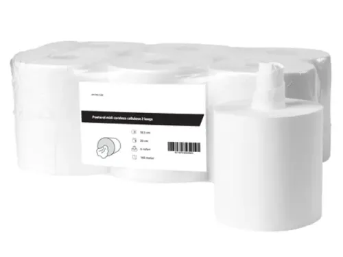 Poetsrol midi Coreless Cellulose 2-laags Pallet 44x6 Rol