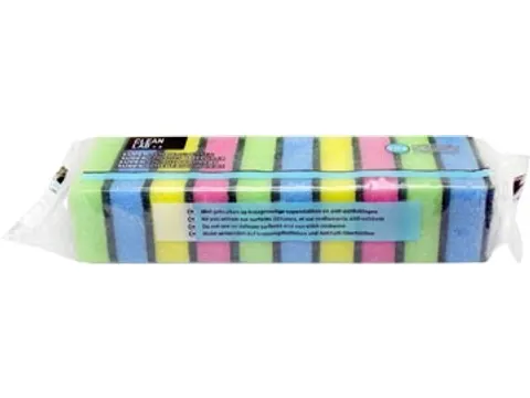 Schuurspons 9x6x3cm 10 Stuks assorti