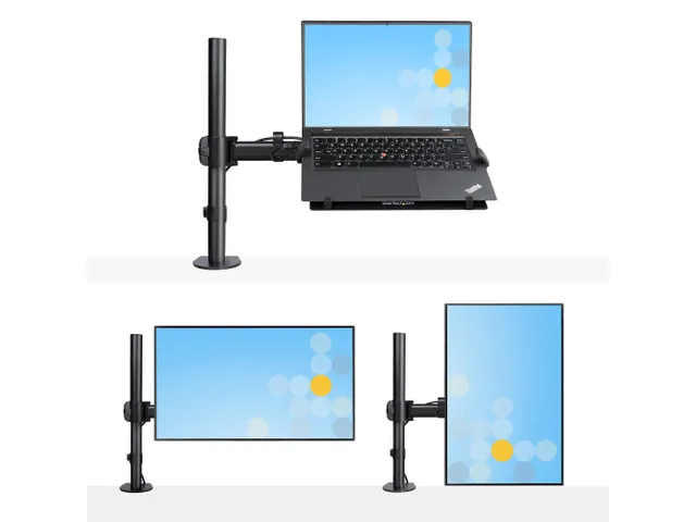 Bras pour ordinateur portable ou écran Noir