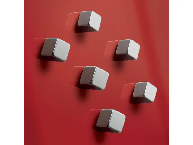Magneten Sigel voor glasbord set 6stuks zilverkleurig C5 sterk 10x10x1