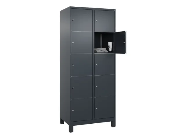 lockerkast,HxBxD 1950x800x500mm,2x5vakken,vak B 400mm,cil.-slot,voeten