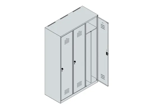 locker voor scheiding van kleding,HxBxD 1850x1200x500mm,3vak