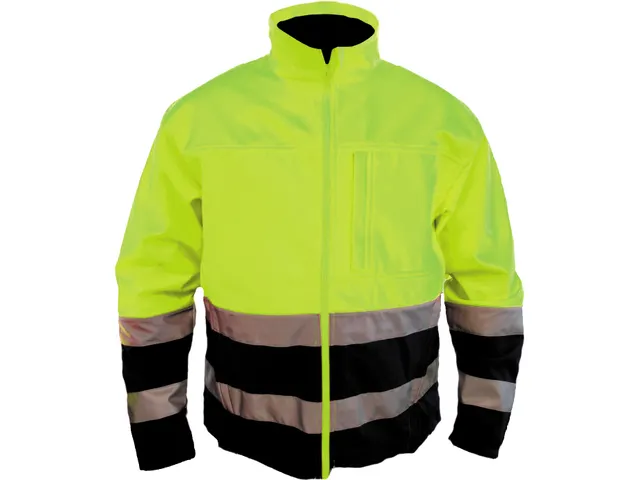 M-Wear 1300 softshell jas Fluo Geel Marine Blauw Maat S