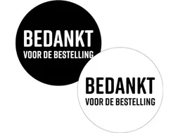 KP Sticker rond 40mm "Bedankt voor de bestelling" zwart/wit 250 stuks