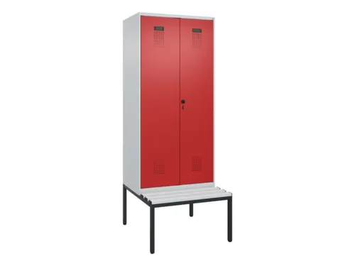 locker met bank,voor scheiding van kleding,HxBxD 2120x800x815mm,2vak