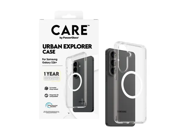PanzerGlass CARE by Urban Explorer Case Transparent w. White Qi