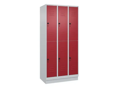 dubbeldekse locker,HxBxD 1950x900x500mm,3x2vak.,vak B 300mm