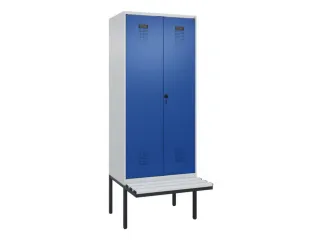 PBM-locker met bank,HxBxD 2120x800x815mm,2vak,vak B 400mm,draaigrendel - 2