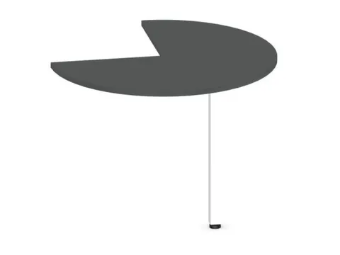 aanbouwtafel,i.h.v.,HxØ 720-840x1000mm,driekwartrond,MS-donkergrijs